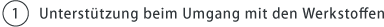 1.Unterstützung beim Umgang mit den Werkstoffen